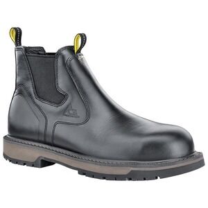 ACE Firebrand Black Leather Chelsea Work Boots Men's 13 Composite Toe Safety
